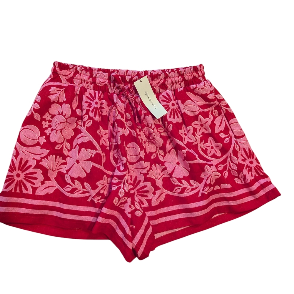 FRANCESCA'S Alana Floral Shorts Small Pink